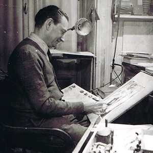 Ingegnoli Giuseppe _ nello studio di Milano. anni 50 - Giuseppe Ingegnoli